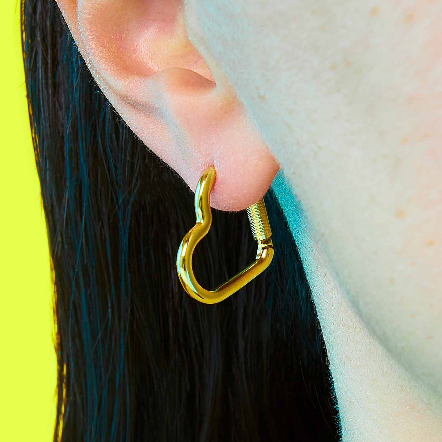Mini Heart Carabiner Earring - Image 10